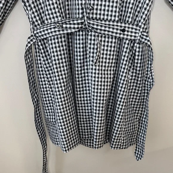London Fog Black and White Houndstooth Trench Coat Size XL - Picture 10 of 16